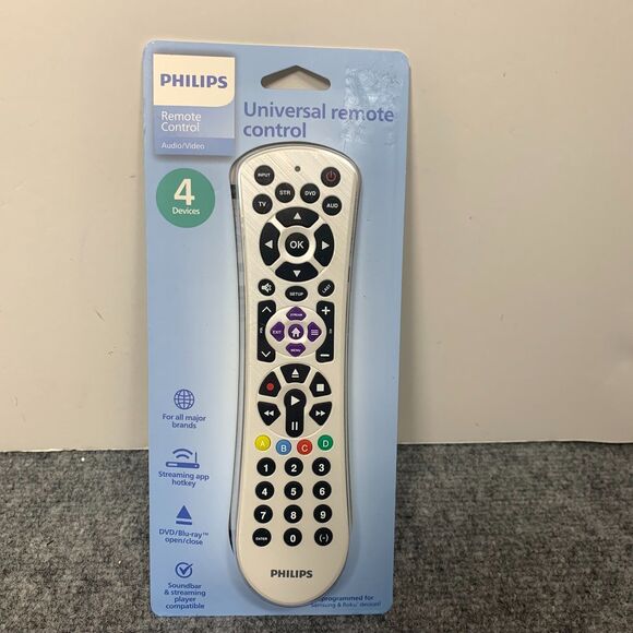 Philips 4-Device Universal Remote Control Pearl White SRP4222P/27 - Picture 1 of 3